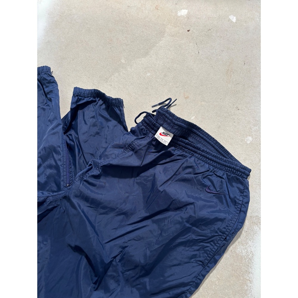 Vintage Nike Track Pants Mens XXL Navy Blue Nylon Windbreaker Swoosh Joggers
